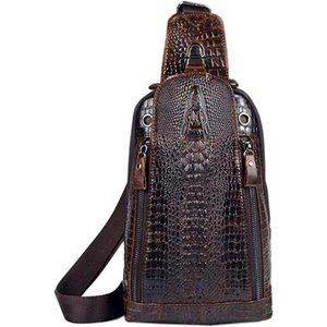 Leather Sling Bag Crossbody Backpack for Men Women 13coffee